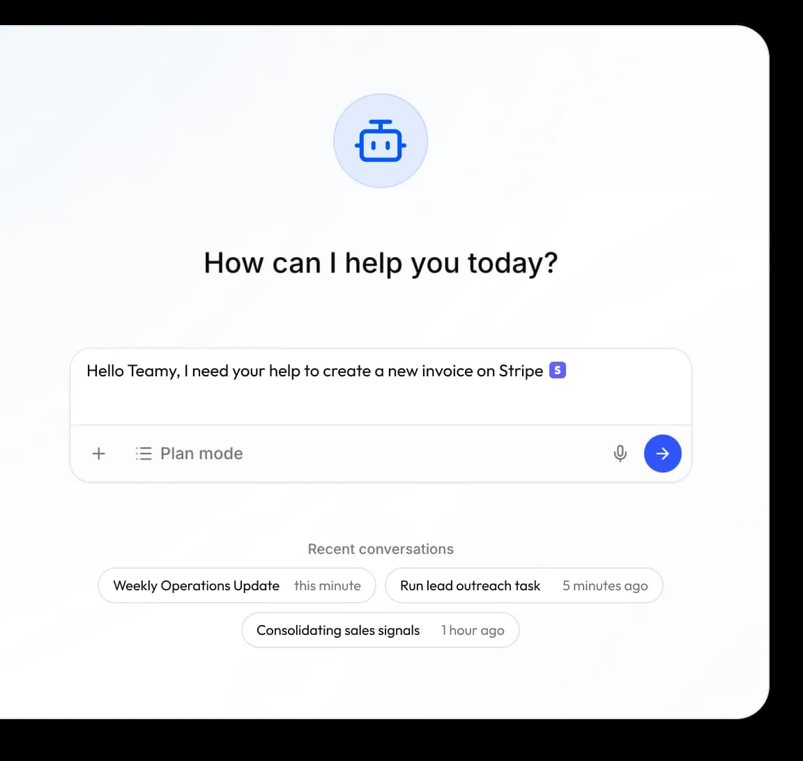 Teamy conversational workspace