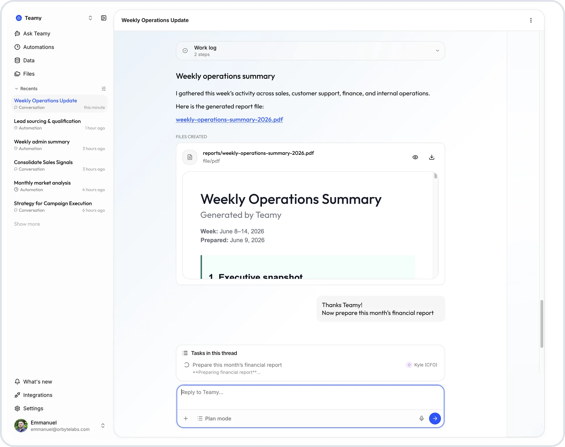 Teamy workspace on desktop and mobile
