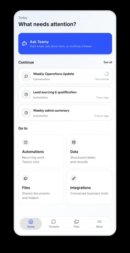 Teamy workspace on desktop and mobile